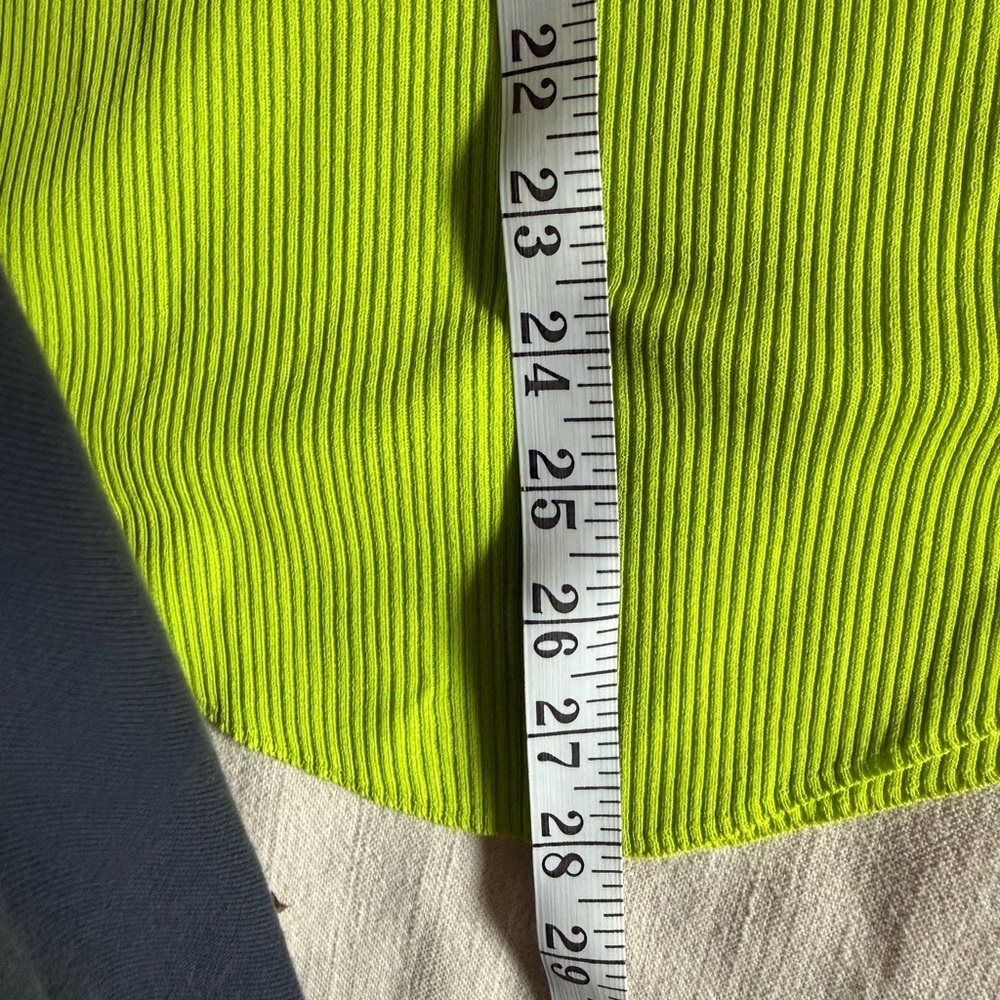 Zara Lime Green Asymmetrical Women's One Shoulder Top - Picture 4 of 4